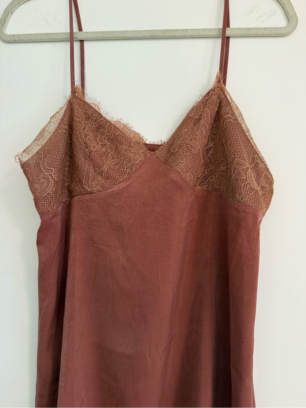 STORIA Dusty Rose Lace Satin Slip Mini Dress M - Picture 2 of 5
